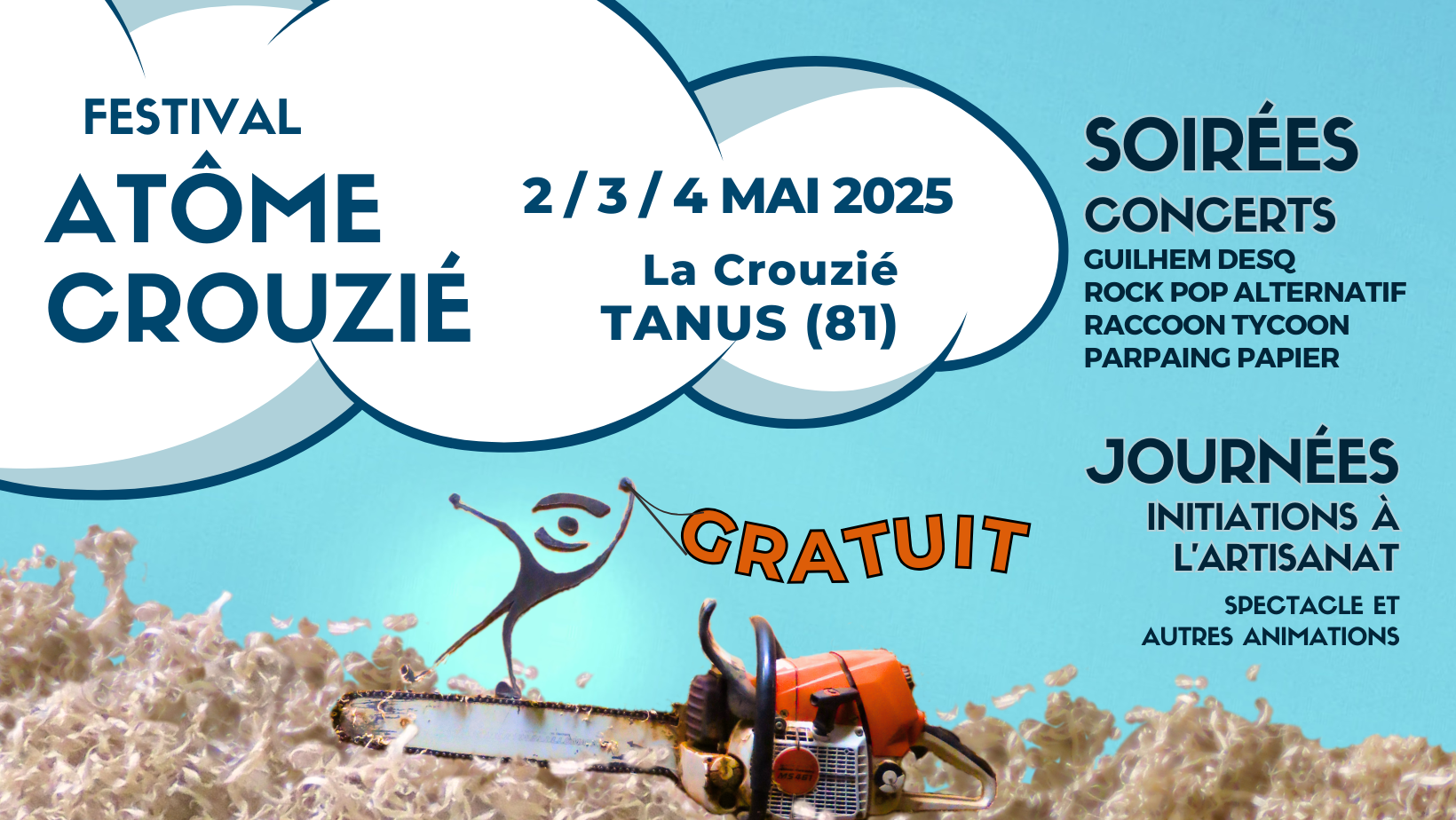 Festival Atôme Crouzié 2, 3 et 4 mai 2025